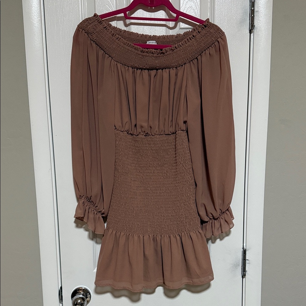 HYFVE Tan Smocked Dress
